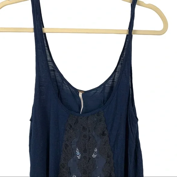 Free People Lace Front Tank | Black & Blue | Women’s Medium - Picture 4 of 9
